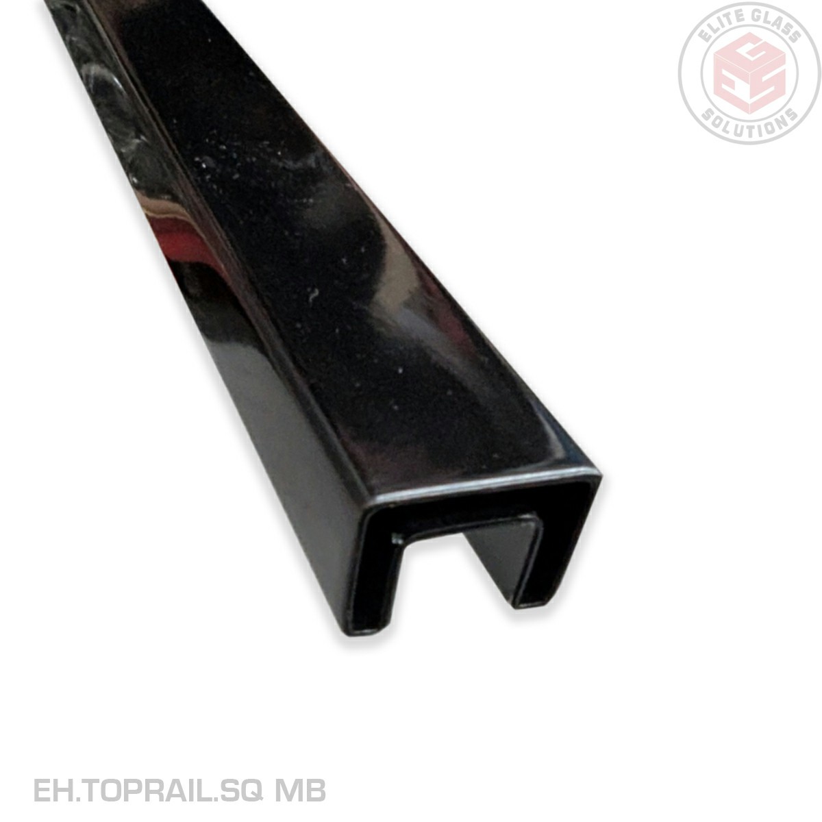 Black stainless steel glass balustrade toprail